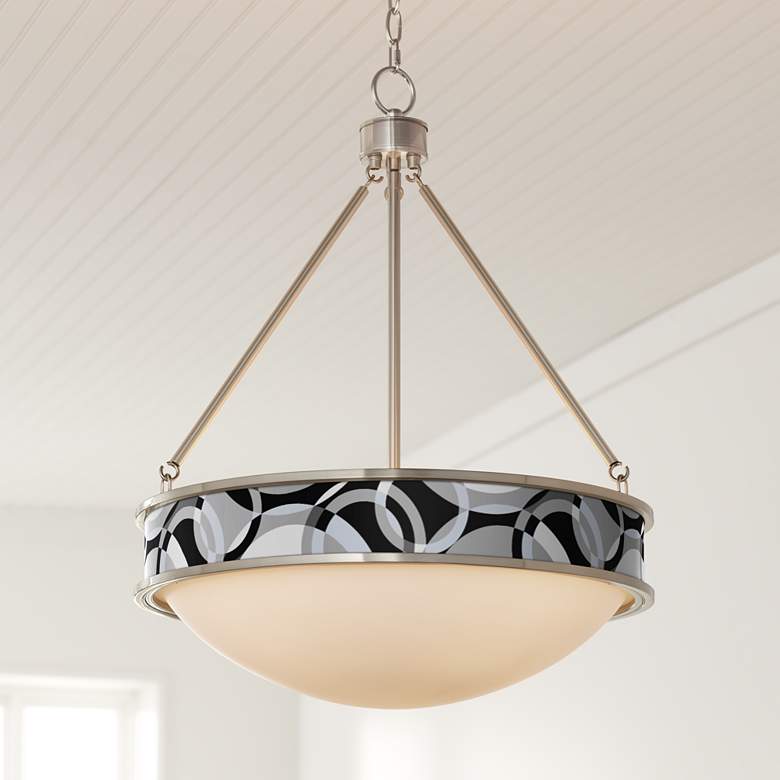 Image 1 Monochrome Circles Lamont Brushed Nickel Pendant Light