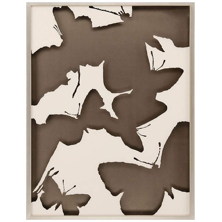 Image 1 Monochrome Flutter I 31"W x 41"H Framed Art