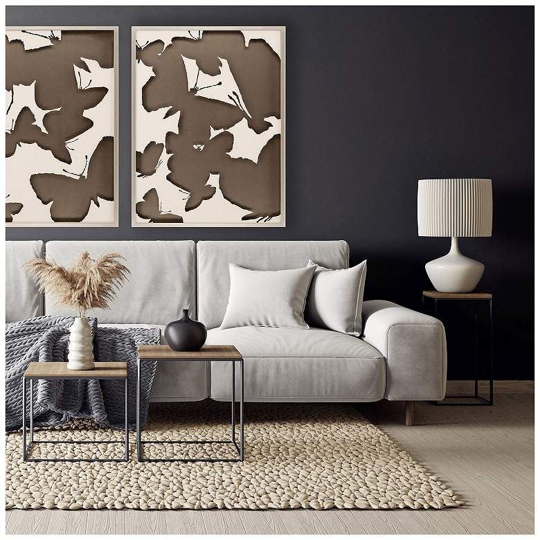 Image 4 Monochrome Flutter II 31"W x 41"H Framed Art more views