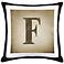 Monogram F Black Canvas and Microsuede 18" Square Pillow