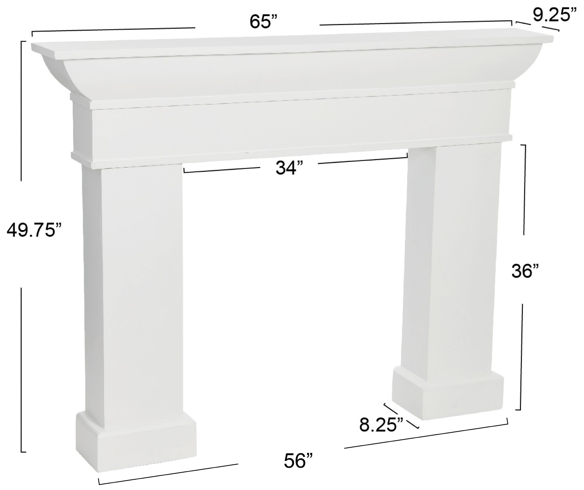 Image 7 Monolith Decorative Fireplace Mantel, Flat Paintable White more views