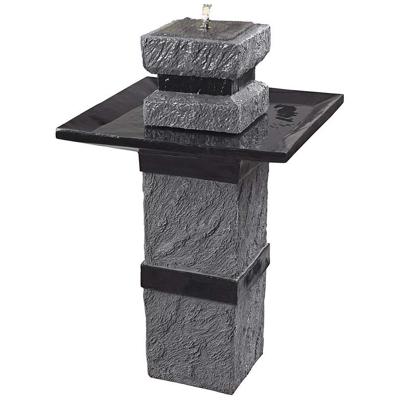 Image 1 Monolith Solar Powered 34 inch High Remote Control Fountain