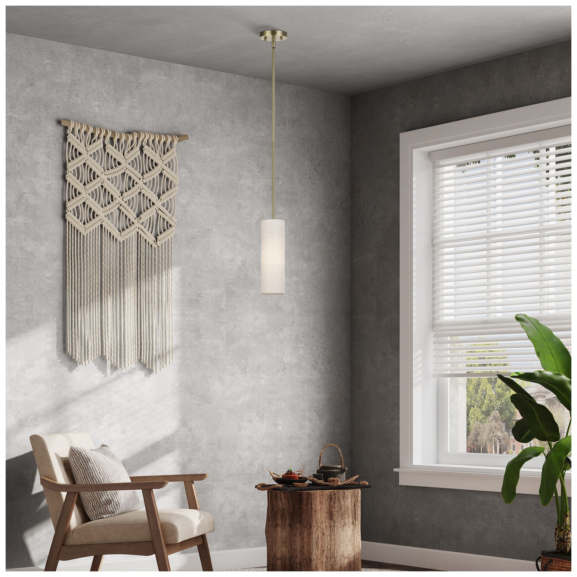 Monroe 1 Light Antique Brass Mini Pendant