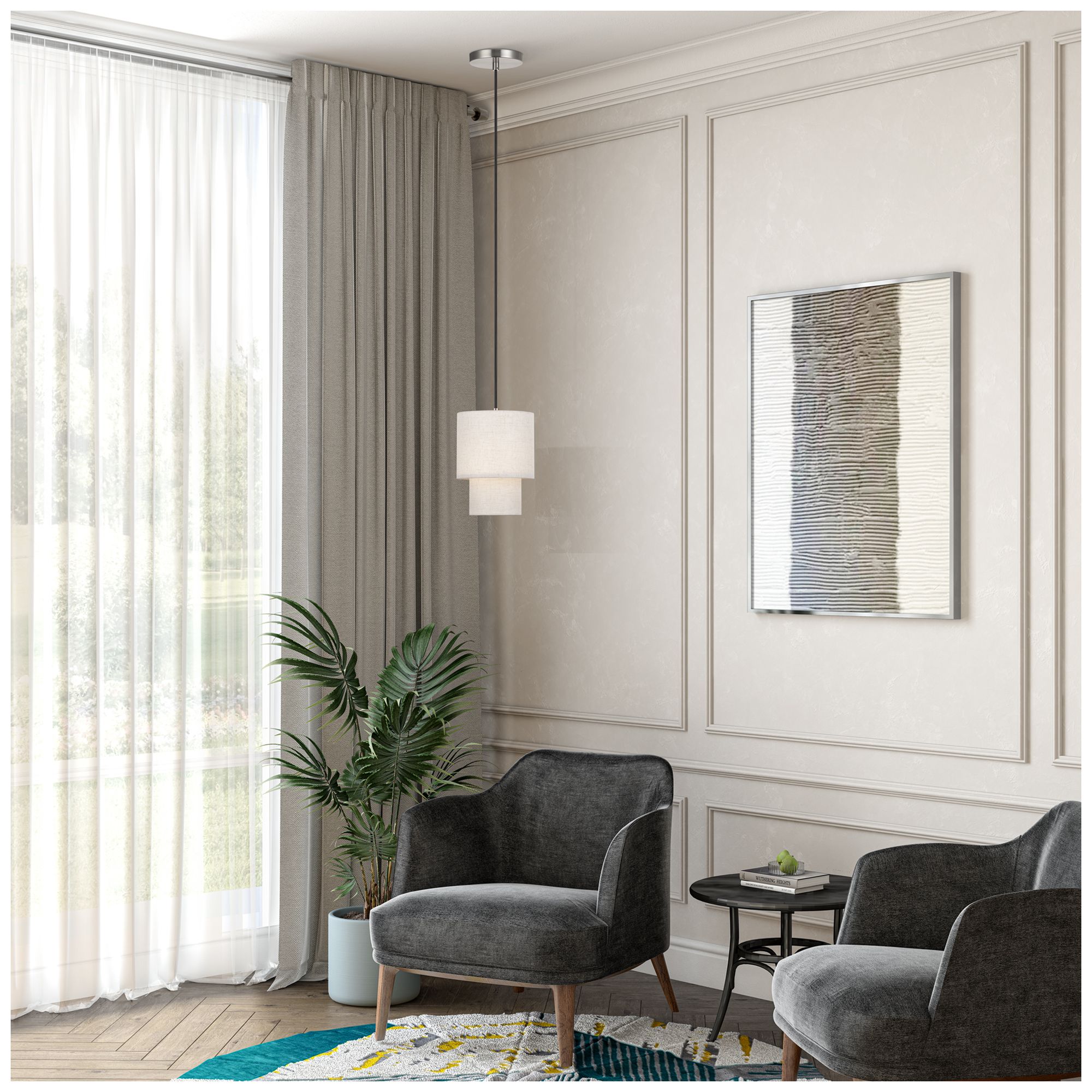 Monroe 1 Light Brushed Nickel Mini Pendant