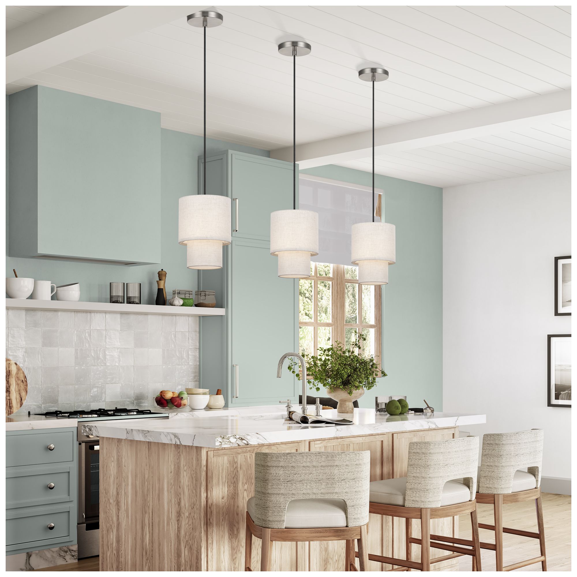 Monroe 1 Light Brushed Nickel Mini Pendant