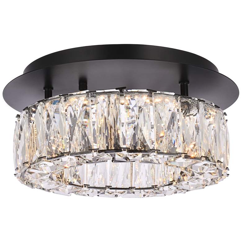 Image 1 Monroe 12" Led Single Flush Mount In Black