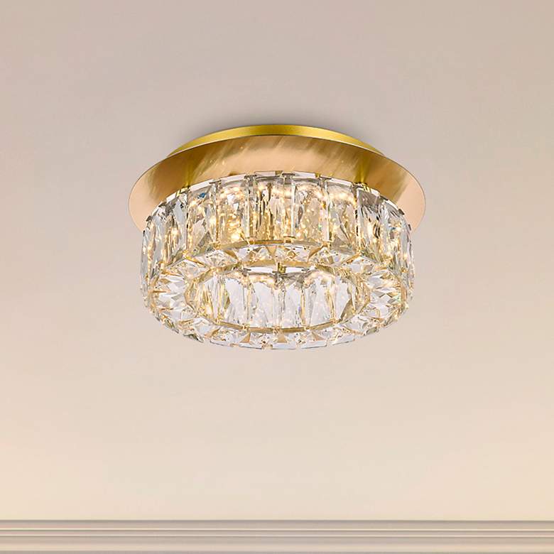Image 1 Monroe 12" Led Single Flush Mount In Gold