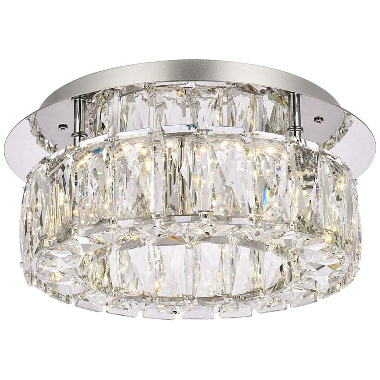 Image 3 Monroe 12" Wide Chrome Crystal LED Ceiling Light