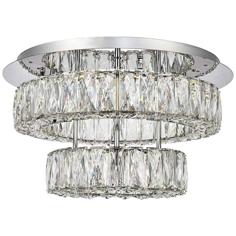Image 1 Monroe 17 3/4" Wide Chrome 2-Ring LED Chip Ceiling Light