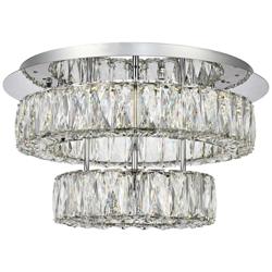 Monroe 17 3/4&quot; Wide Chrome 2-Ring LED Chip Ceiling Light