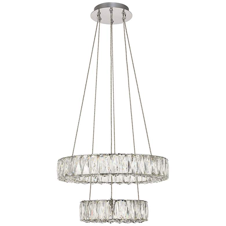 Image 1 Monroe 17 3/4" Wide Chrome 2-Ring LED Chip Pendant