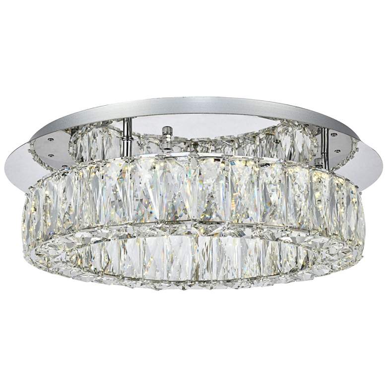 Image 1 Monroe 17 3/4 inch Wide Chrome and Crystal LED Ceiling Light