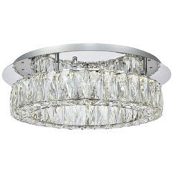 Monroe 17 3/4&quot; Wide Chrome and Crystal LED Ceiling Light