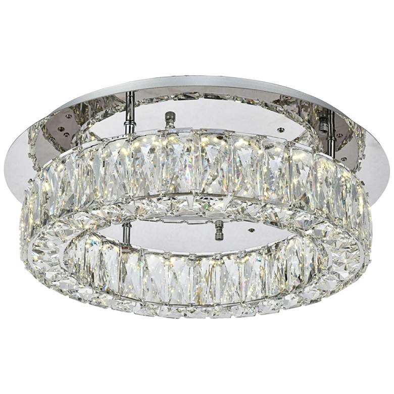 Image 2 Monroe 17 3/4" Wide Chrome and Crystal LED Ceiling Light more views
