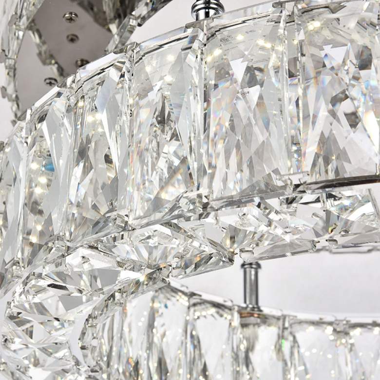 Image 3 Monroe 17 3/4" Wide Chrome and Crystal LED Ceiling Light more views