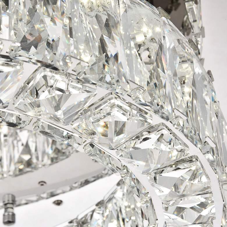 Image 4 Monroe 17 3/4 inch Wide Chrome and Crystal LED Ceiling Light more views