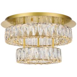Monroe 17 3/4" Wide Gold and Clear Crystal LED Ceiling Light