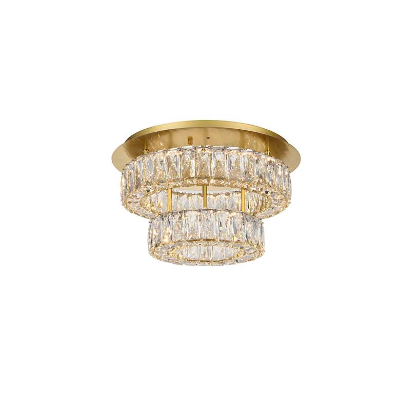 Image 5 Monroe 17 3/4" Wide Gold and Clear Crystal LED Ceiling Light more views