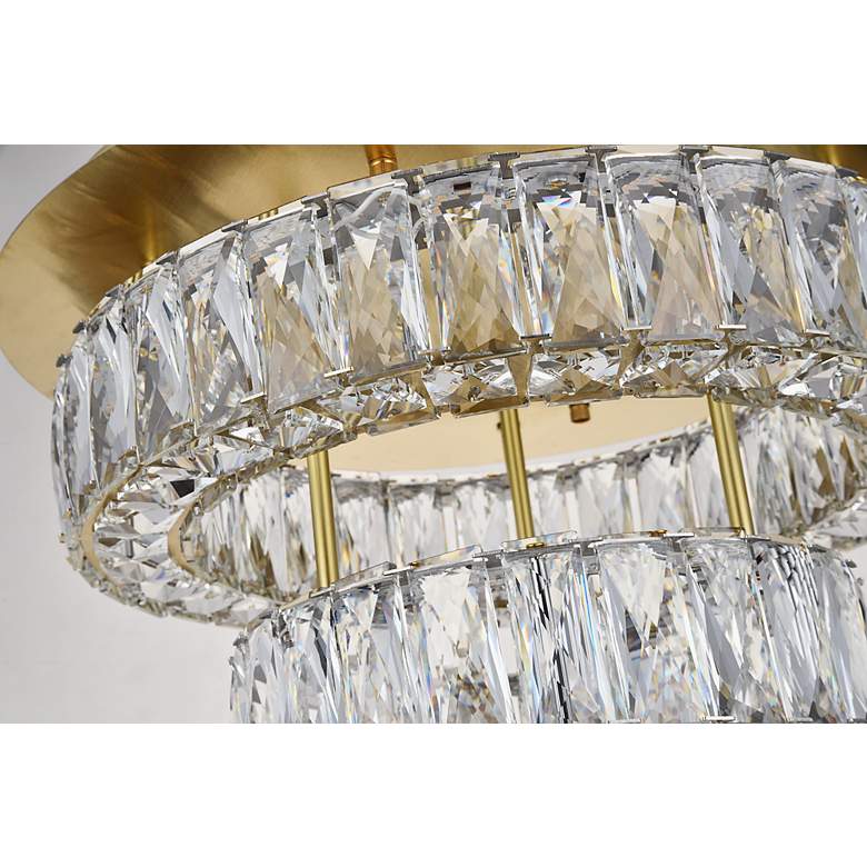 Image 6 Monroe 17 3/4" Wide Gold and Clear Crystal LED Ceiling Light more views