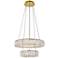 Monroe 17 3/4" Wide Gold and Crystal 2-Tier LED Chandelier
