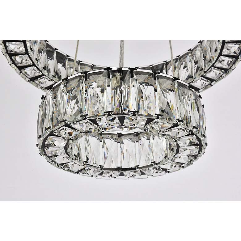 Image 6 Monroe 18" Wide Black 2-Tier Ring LED Pendant Light more views