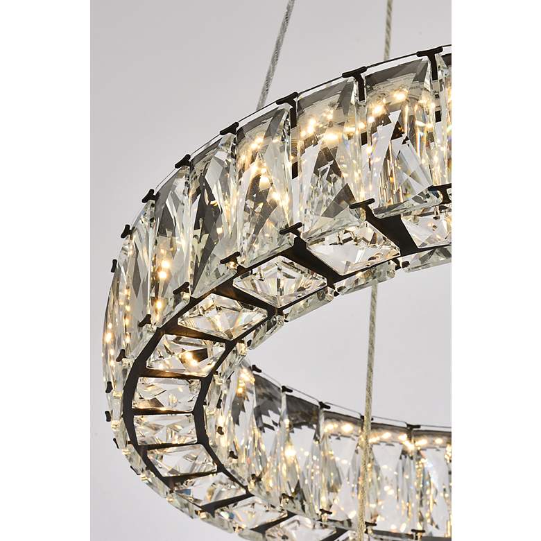 Image 7 Monroe 18" Wide Black 2-Tier Ring LED Pendant Light more views