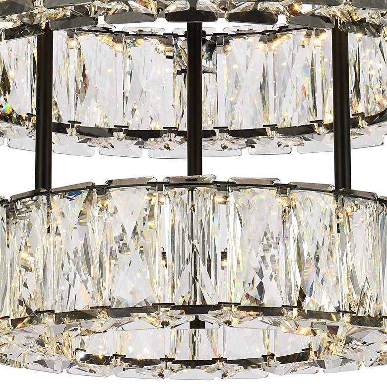 Image 4 Monroe 18" Wide Black and Crystal 2-Tier LED Ceiling Light more views