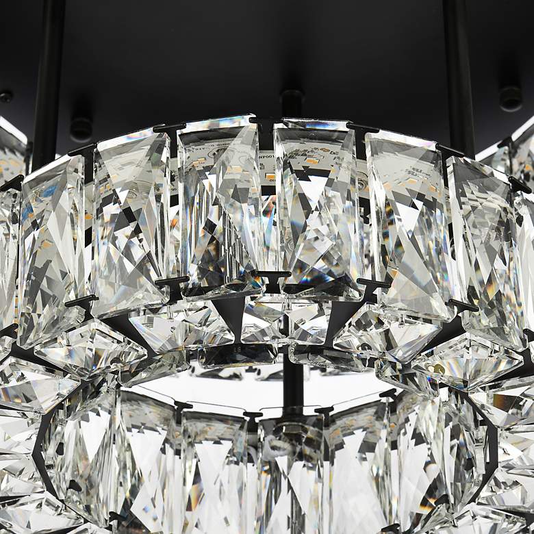 Image 5 Monroe 18" Wide Black and Crystal 2-Tier LED Ceiling Light more views
