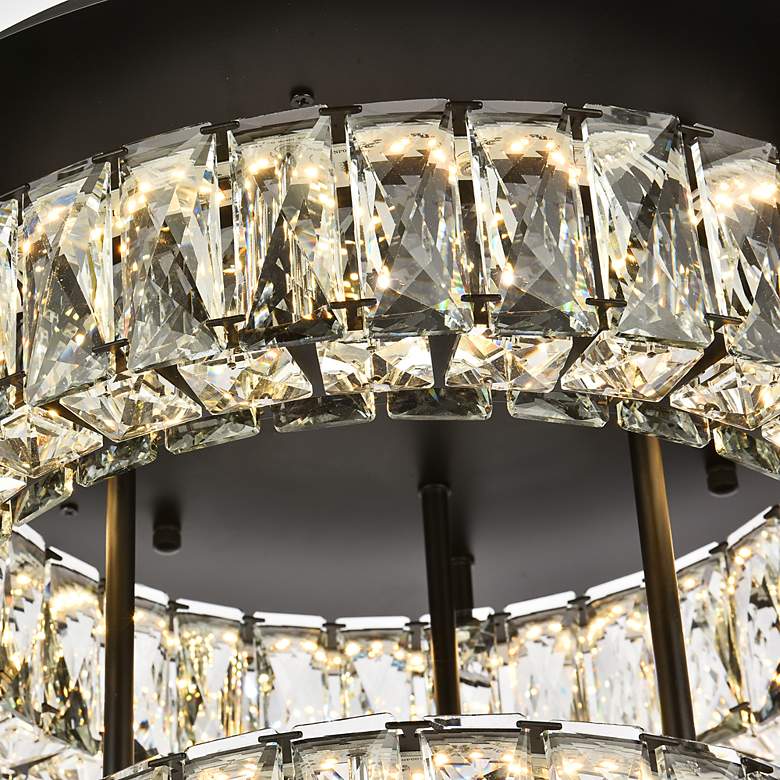 Image 6 Monroe 18" Wide Black and Crystal 2-Tier LED Ceiling Light more views