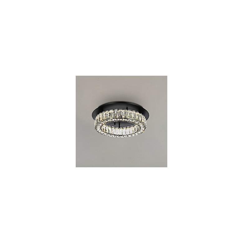 Image 2 Monroe 18" Wide Black and Crystal LED Ceiling Light