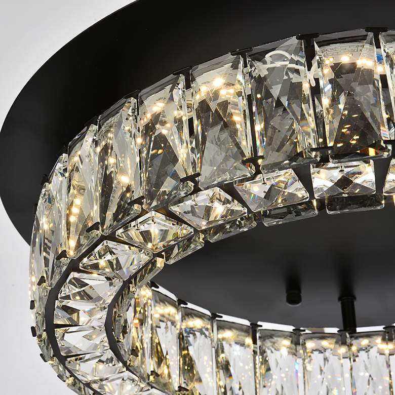 Image 5 Monroe 18" Wide Black and Crystal LED Ceiling Light more views