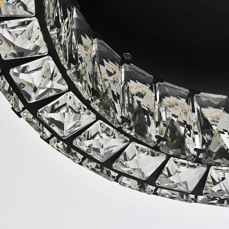 Image 6 Monroe 18" Wide Black and Crystal LED Ceiling Light more views