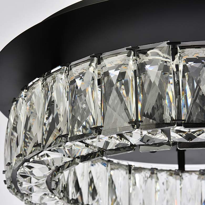 Image 7 Monroe 18" Wide Black and Crystal LED Ceiling Light more views