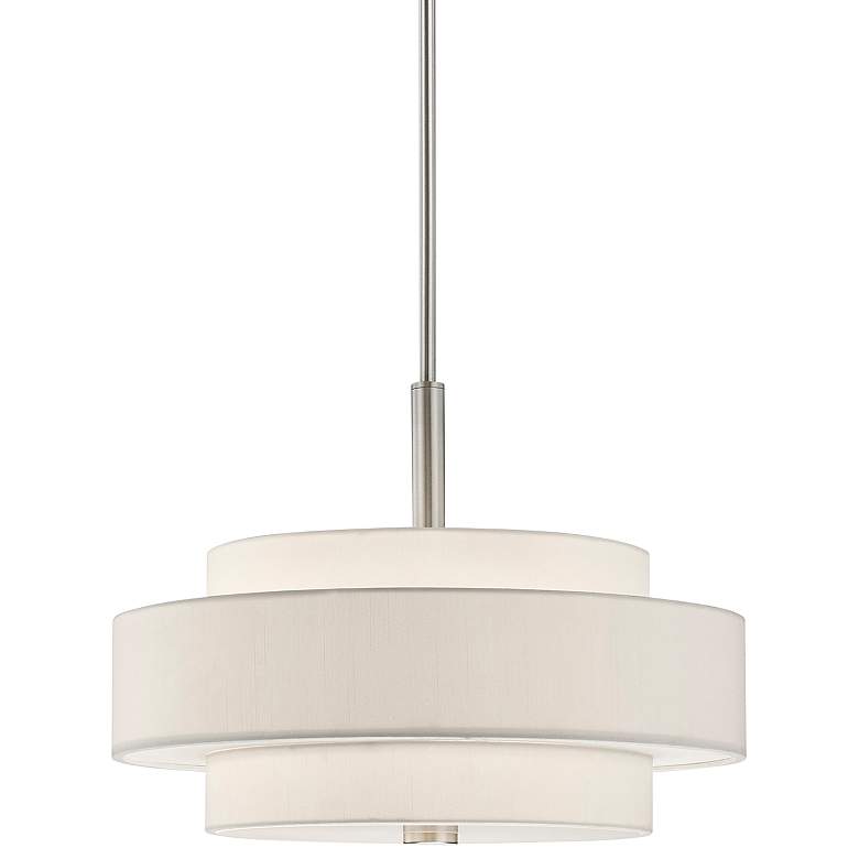 Image 3 Monroe 18" Wide Brushed Nickel Double Drum Pendant Light