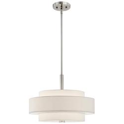 Monroe 18" Wide Brushed Nickel Double Drum Pendant Light