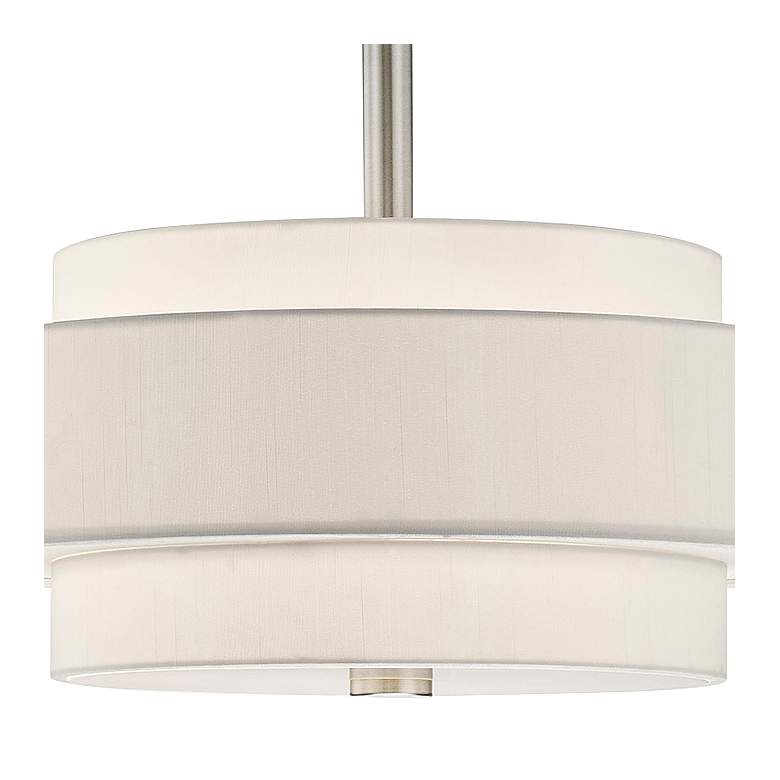 Image 4 Monroe 18" Wide Brushed Nickel Double Drum Pendant Light more views