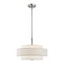 4_Monroe 18" Wide Brushed Nickel Double Drum Pendant Light more views