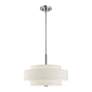 5_Monroe 18" Wide Brushed Nickel Double Drum Pendant Light more views