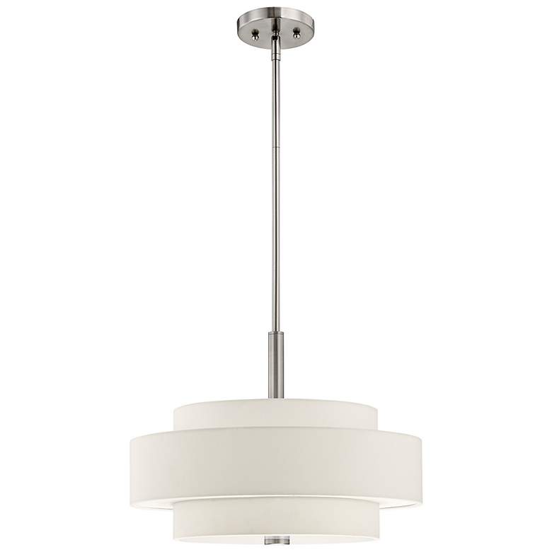 Image 6 Monroe 18" Wide Brushed Nickel Double Drum Pendant Light more views
