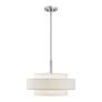 7_Monroe 18" Wide Brushed Nickel Double Drum Pendant Light more views