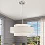 Monroe 18" Wide Brushed Nickel Double Drum Pendant Light in scene
