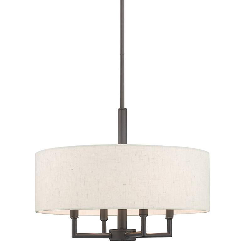 Image 3 Monroe 18" Wide English Bronze 4-Light Drum Chandelier