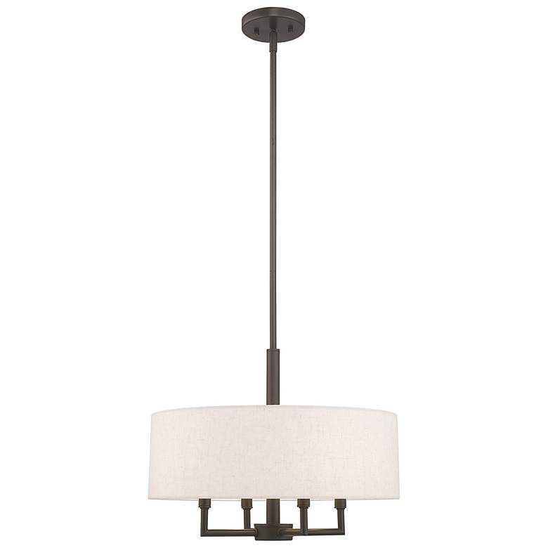 Image 6 Monroe 18" Wide English Bronze 4-Light Drum Chandelier more views