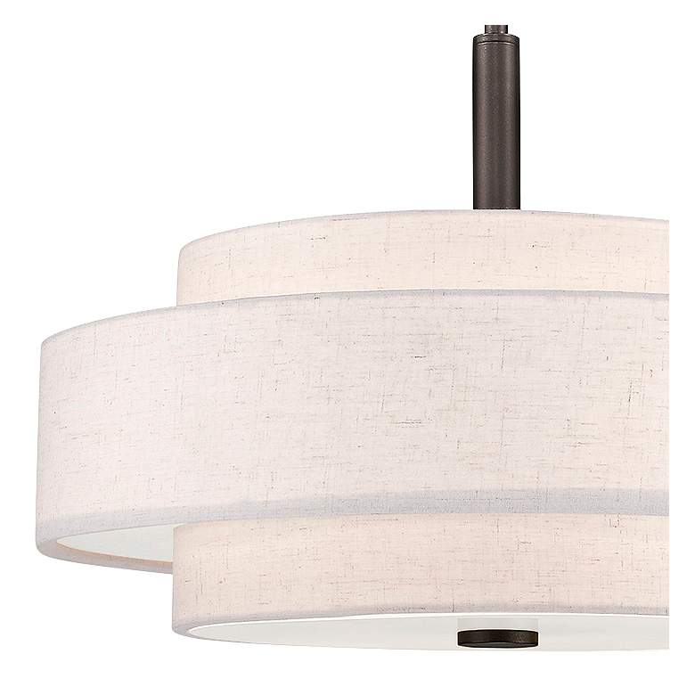 Image 4 Monroe 18" Wide English Bronze Double Drum Pendant Light more views