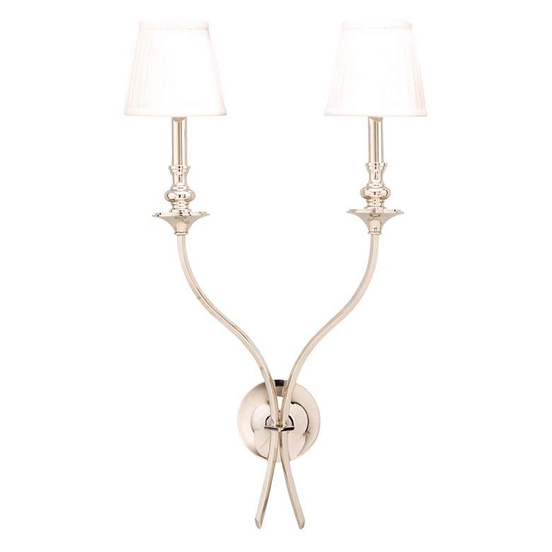 Image 1 Monroe 2-Light 28 1/2 inch High Polished Nickel Traditional Wall Sconce