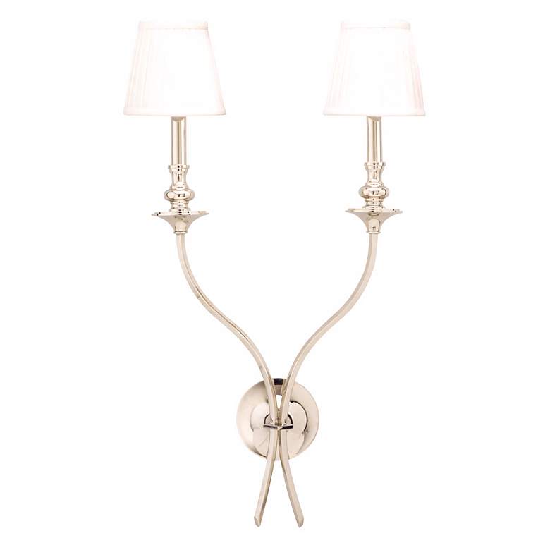 Image 1 Monroe 2-Light 28 1/2" High Polished Nickel Traditional Wall Sconce