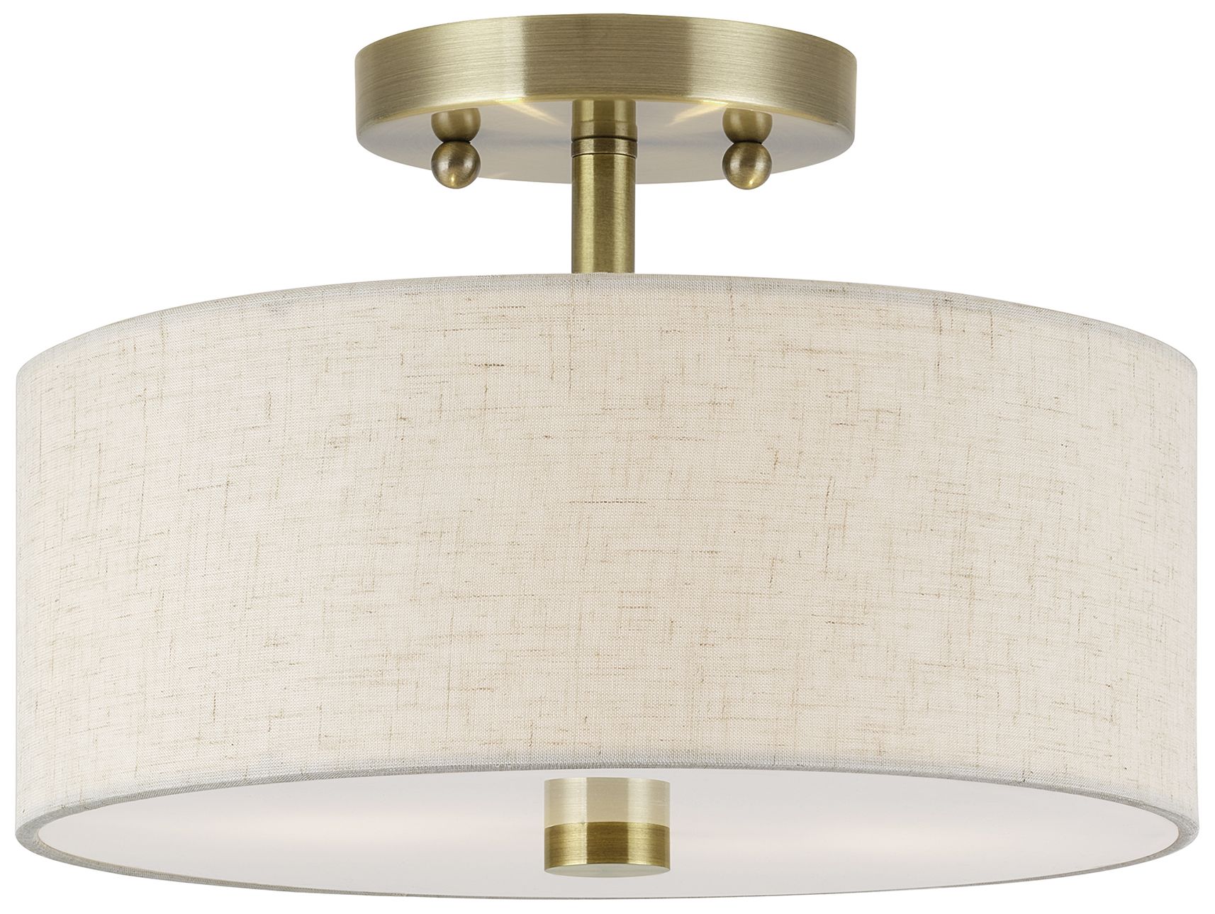 Monroe 2 Light Antique Brass Medium Semi-Flush