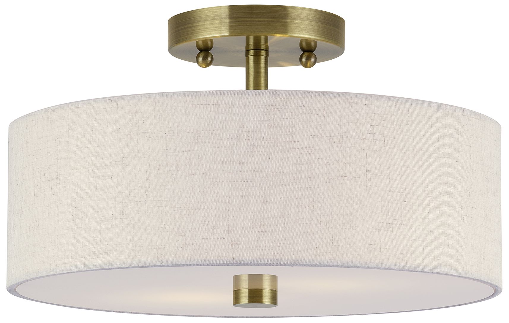 Monroe 2 Light Antique Brass Medium Semi-Flush