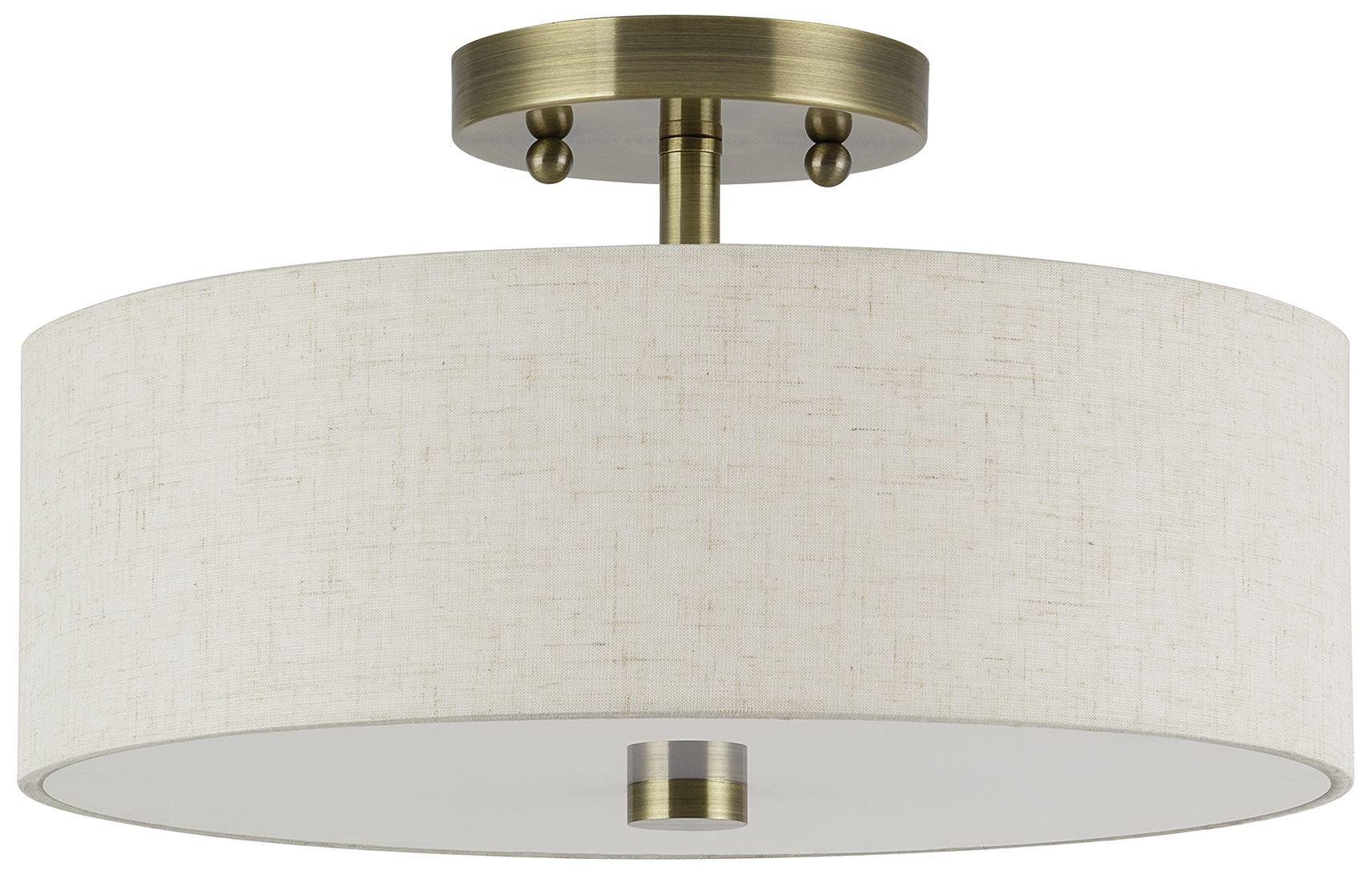 Image 3 Monroe 2 Light Antique Brass Medium Semi-Flush more views