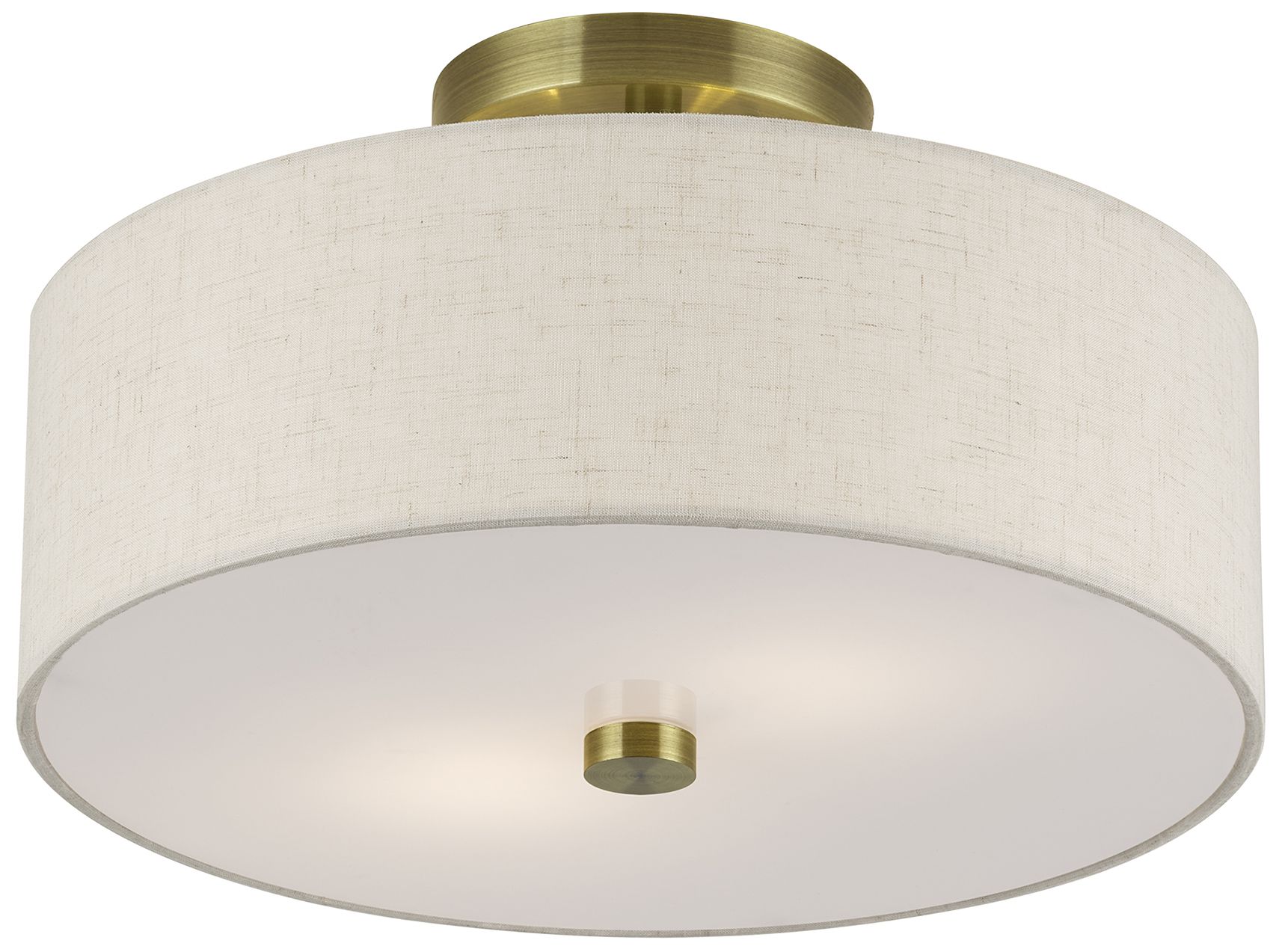 Image 5 Monroe 2 Light Antique Brass Medium Semi-Flush more views